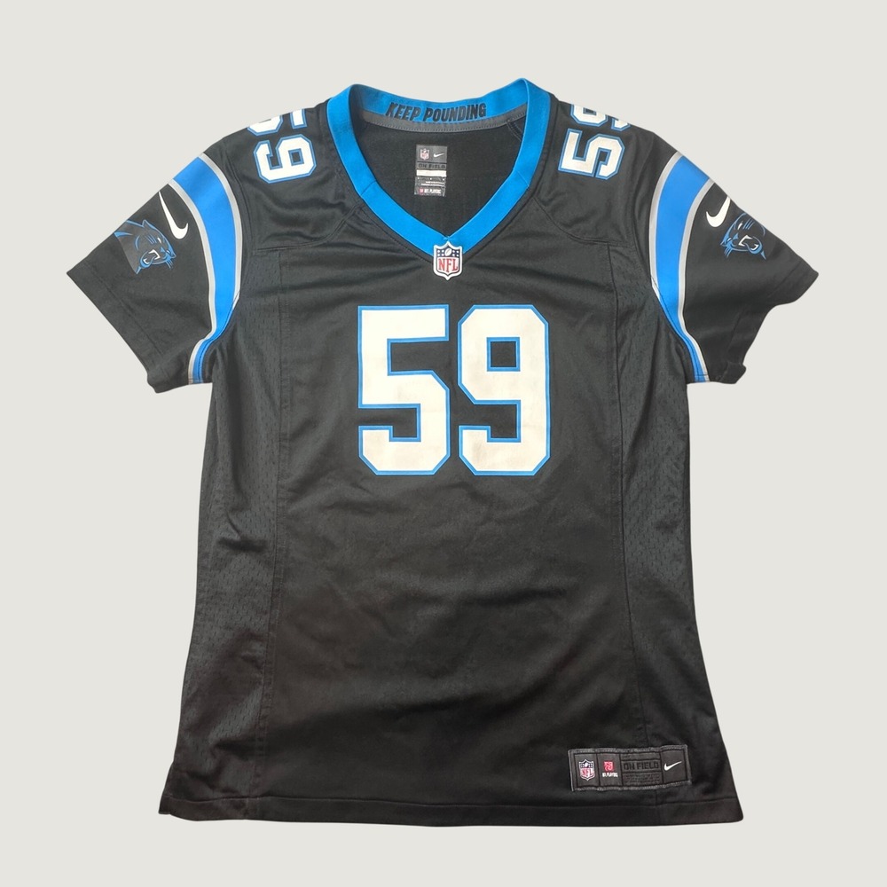 Carolina Panthers Nike Jersey Womens L Luke Kuechly 59 Black NFL Football